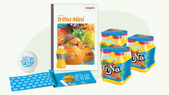 La bebida refrescante de zumo de frutas sin gas, para tomar y divertirnos en cualquier parte.