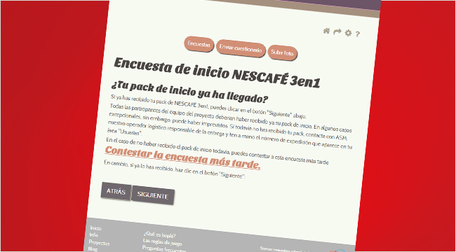 Saboreamos la encuesta inicial